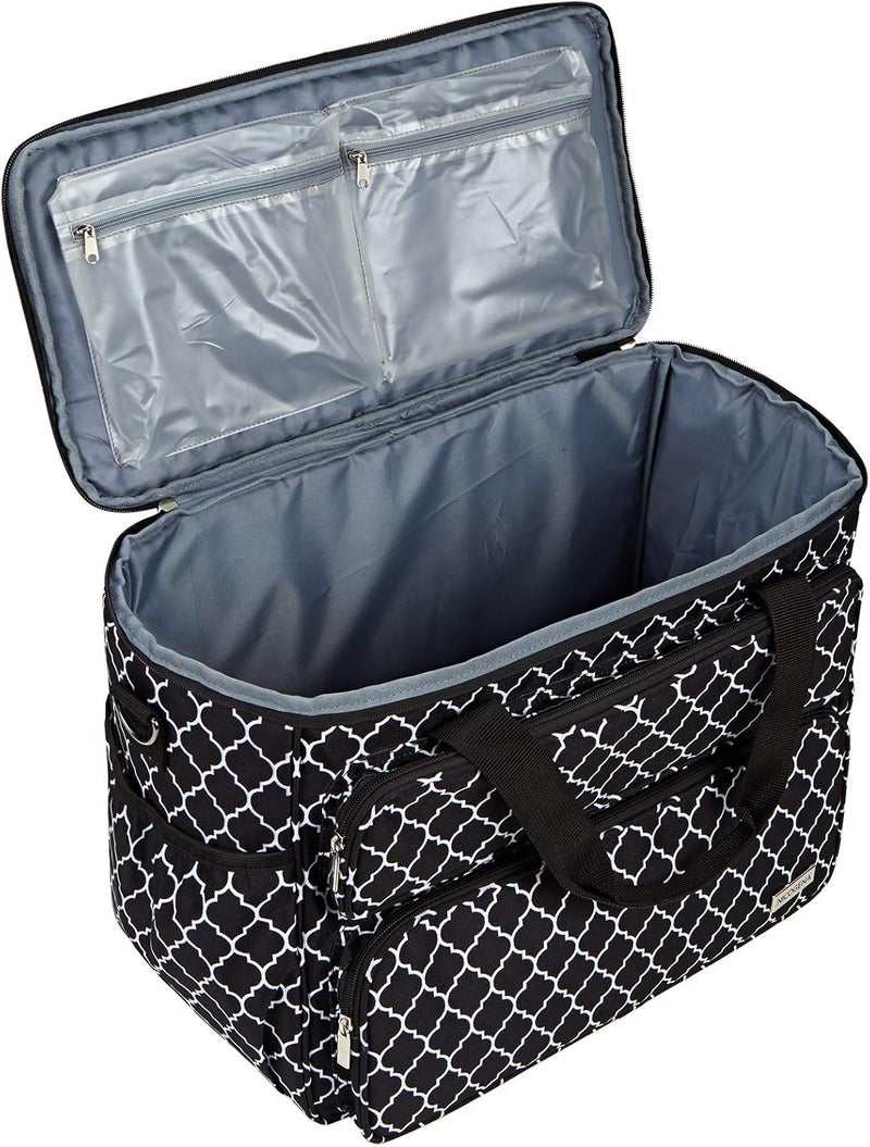 NICOGENA Sewing Machine Carrying Case, Universal Travel Tote Bag with Shoulder Strap for Singer, Brother, Janome and Accessories, Lantern Black - Image 4